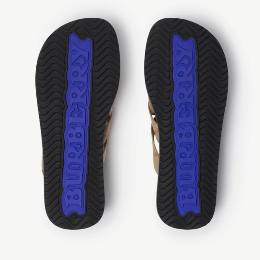 🎉HP🎊 Men's Burberry Check Pavilion Slides - Picture 6 of 8